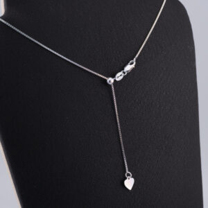 CADENA DE PLATA VENECIANA AJUSTABLE CON CORAZÓN