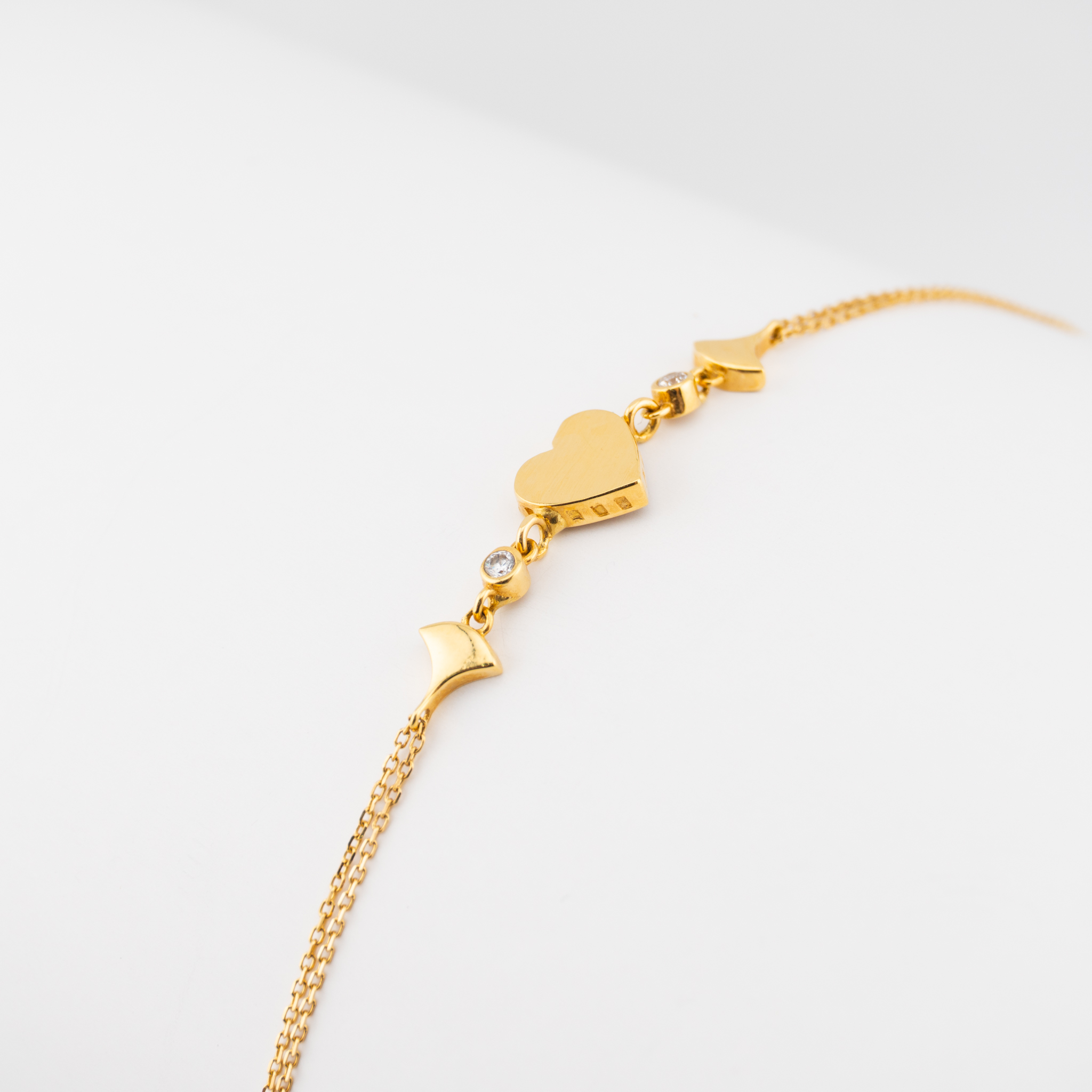 Pulsera de corazón y doble cadena - Imagen 5