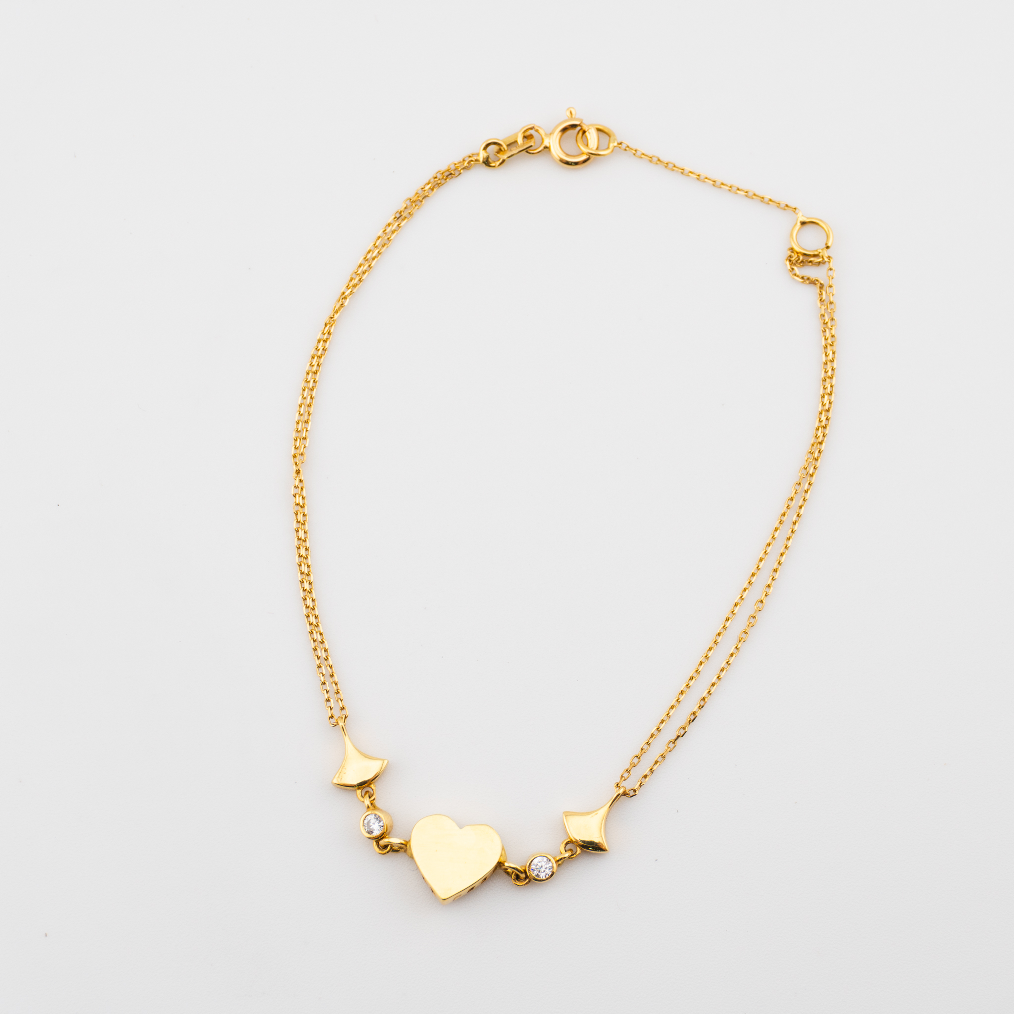 Pulsera de corazón y doble cadena - Imagen 6