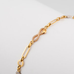 Pulsera  con Infitnitos  de 3 Oros
