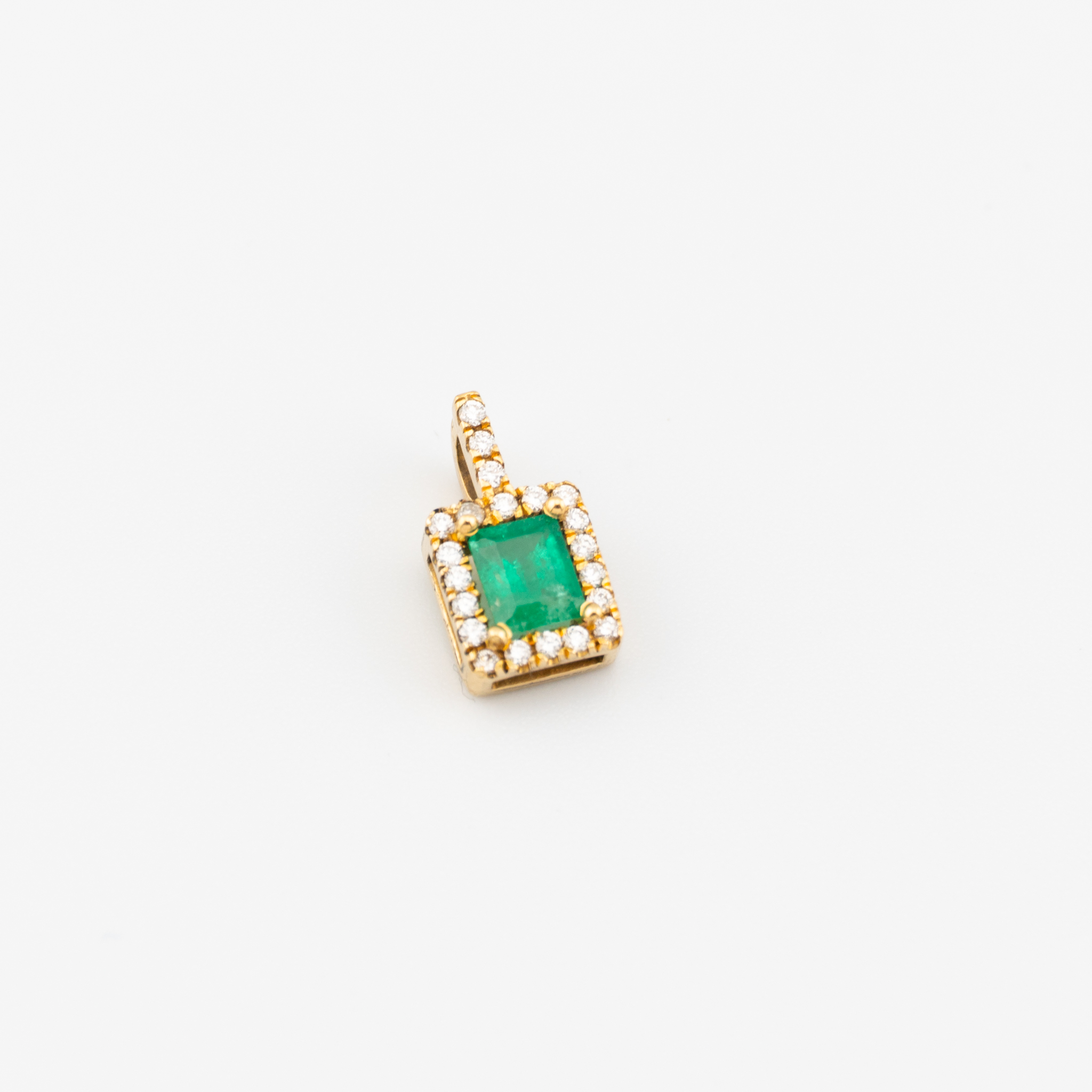 Dije de Esmeralda rectangular con Diamantes - Imagen 2