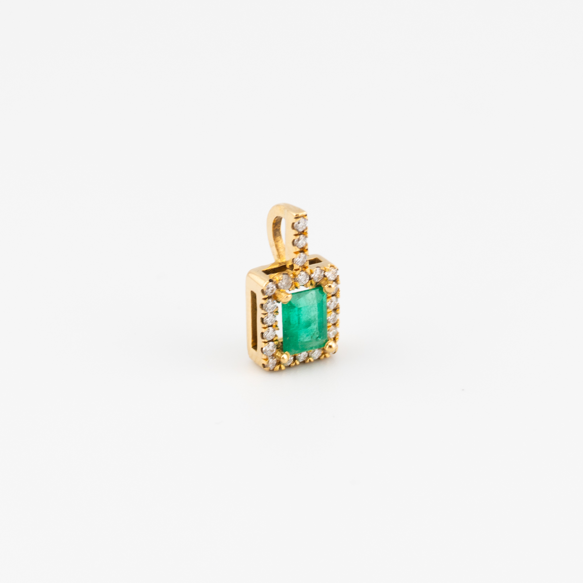 Dije de Esmeralda rectangular con Diamantes - Imagen 3