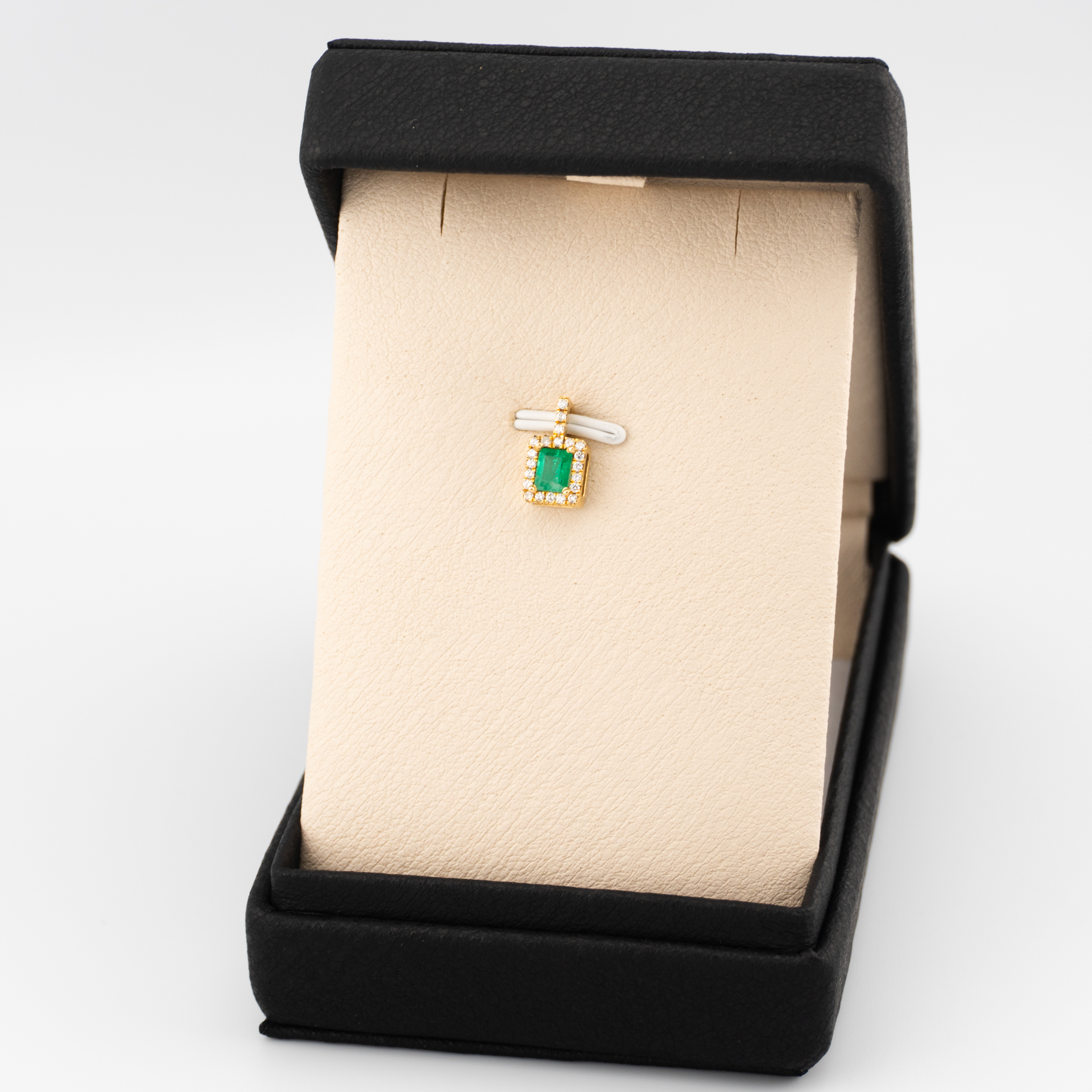 Dije de Esmeralda rectangular con Diamantes - Imagen 6