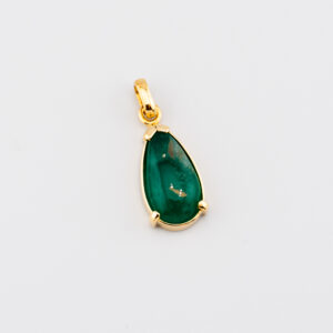 Dije en Oro con Esmeralda en forma de gota