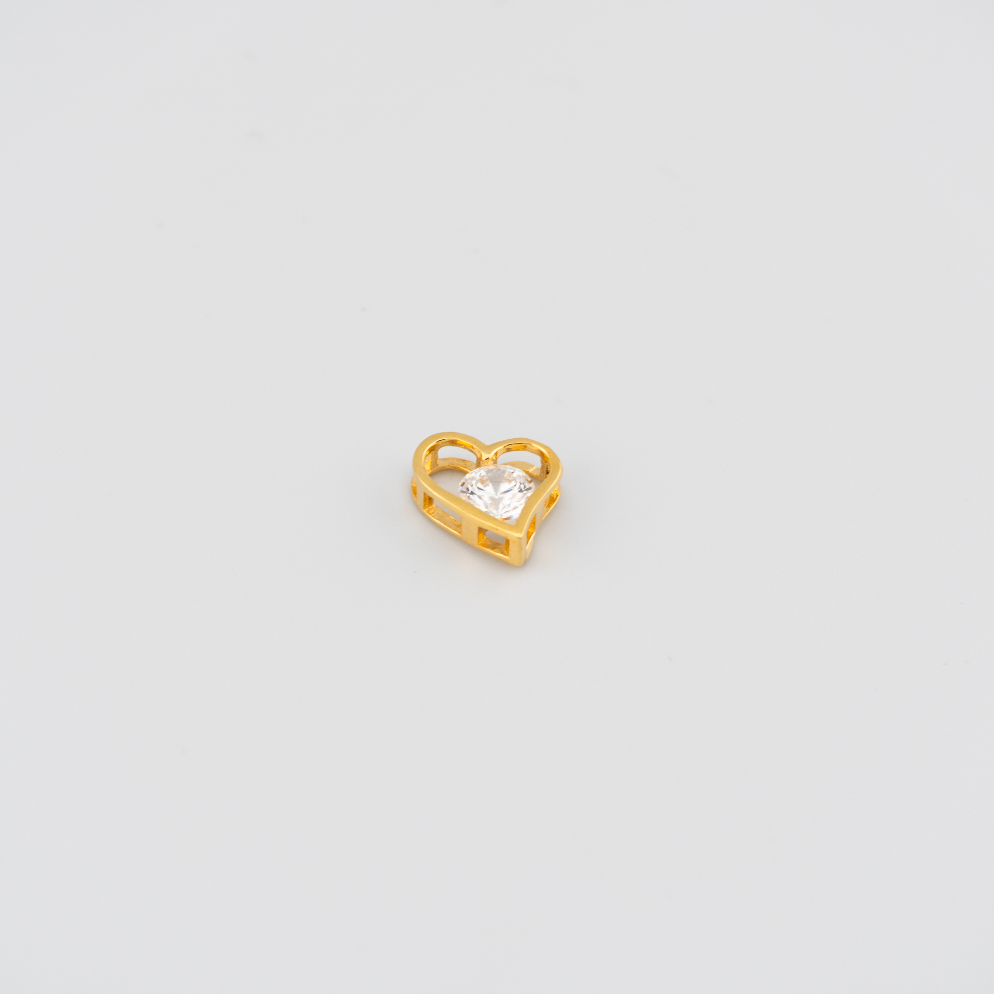 Dije de corazón con cristal central - Imagen 2