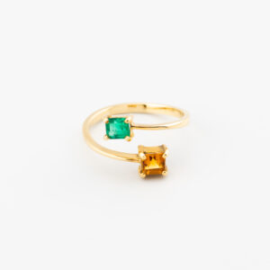 Anillo con Esmeralda y Citrino