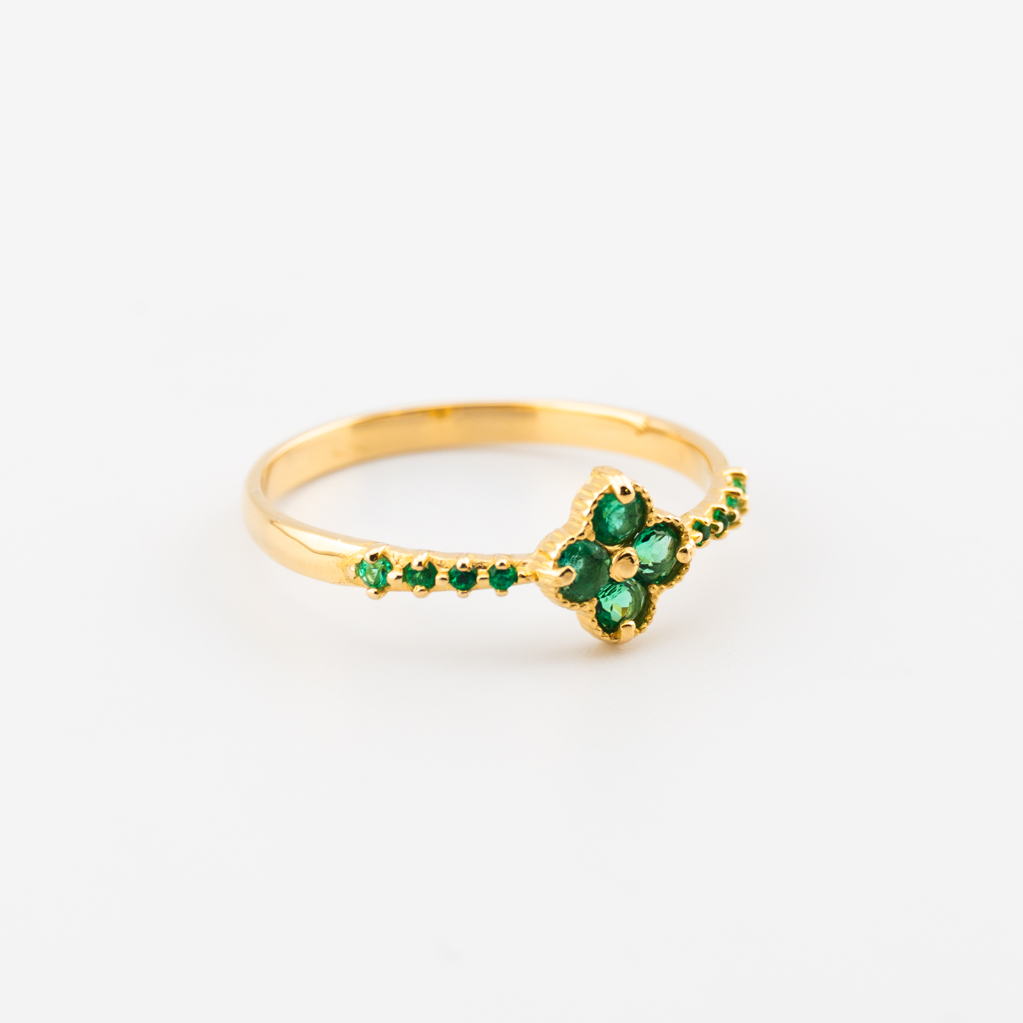 Anillo con flor de Esmeraldas - Imagen 4