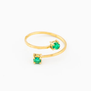 Anillo con 2 Esmeraldas