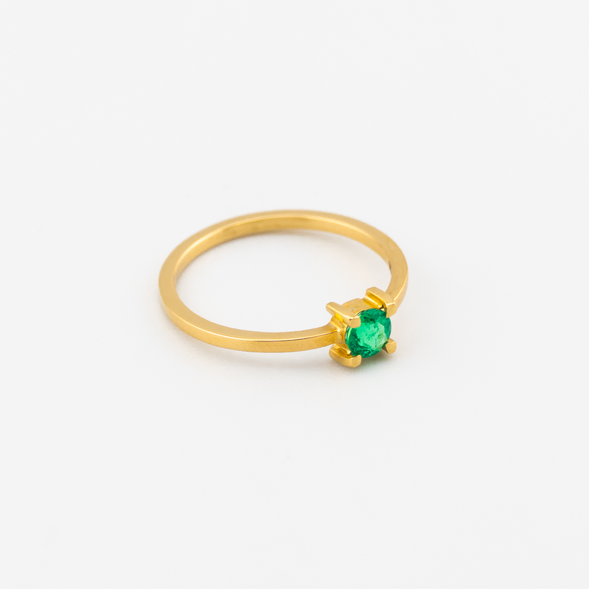 Anillo con esmeralda Redonda - Imagen 3