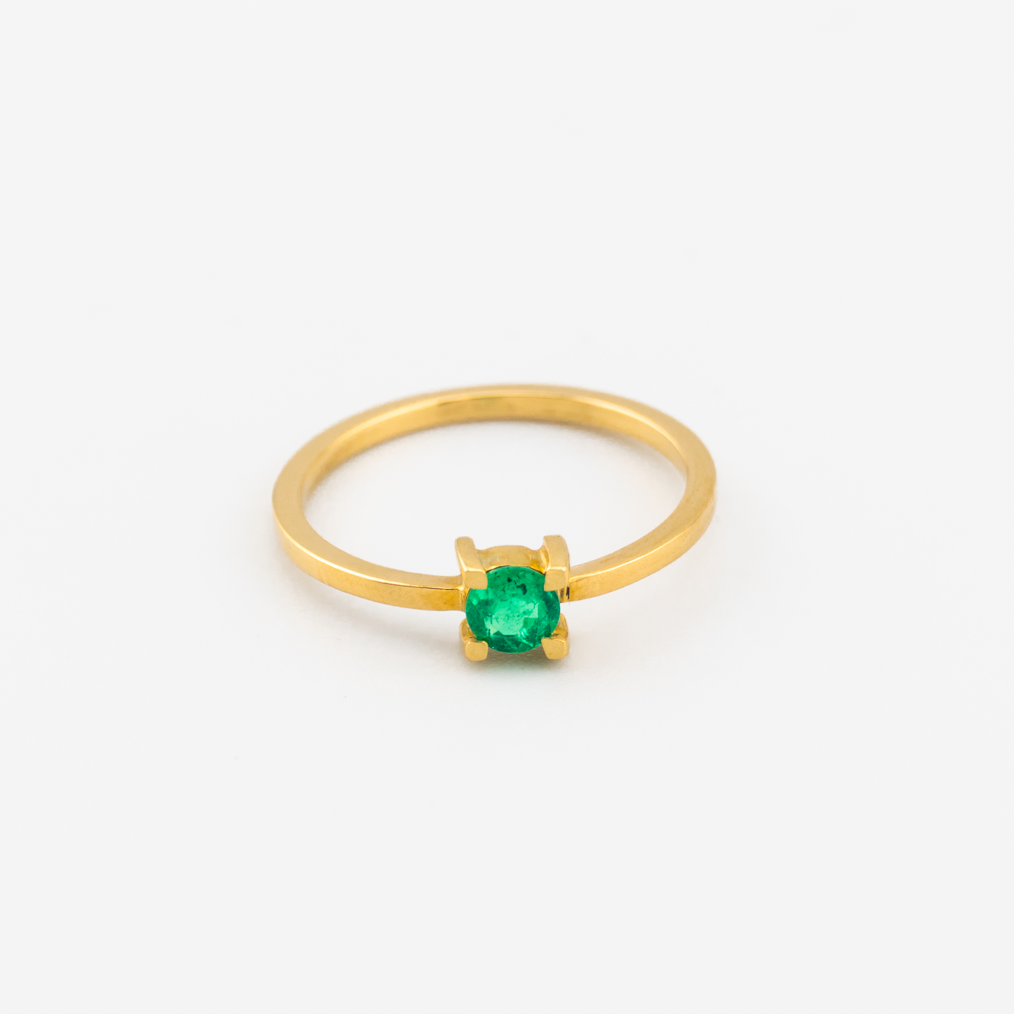 Anillo con esmeralda Redonda - Imagen 4