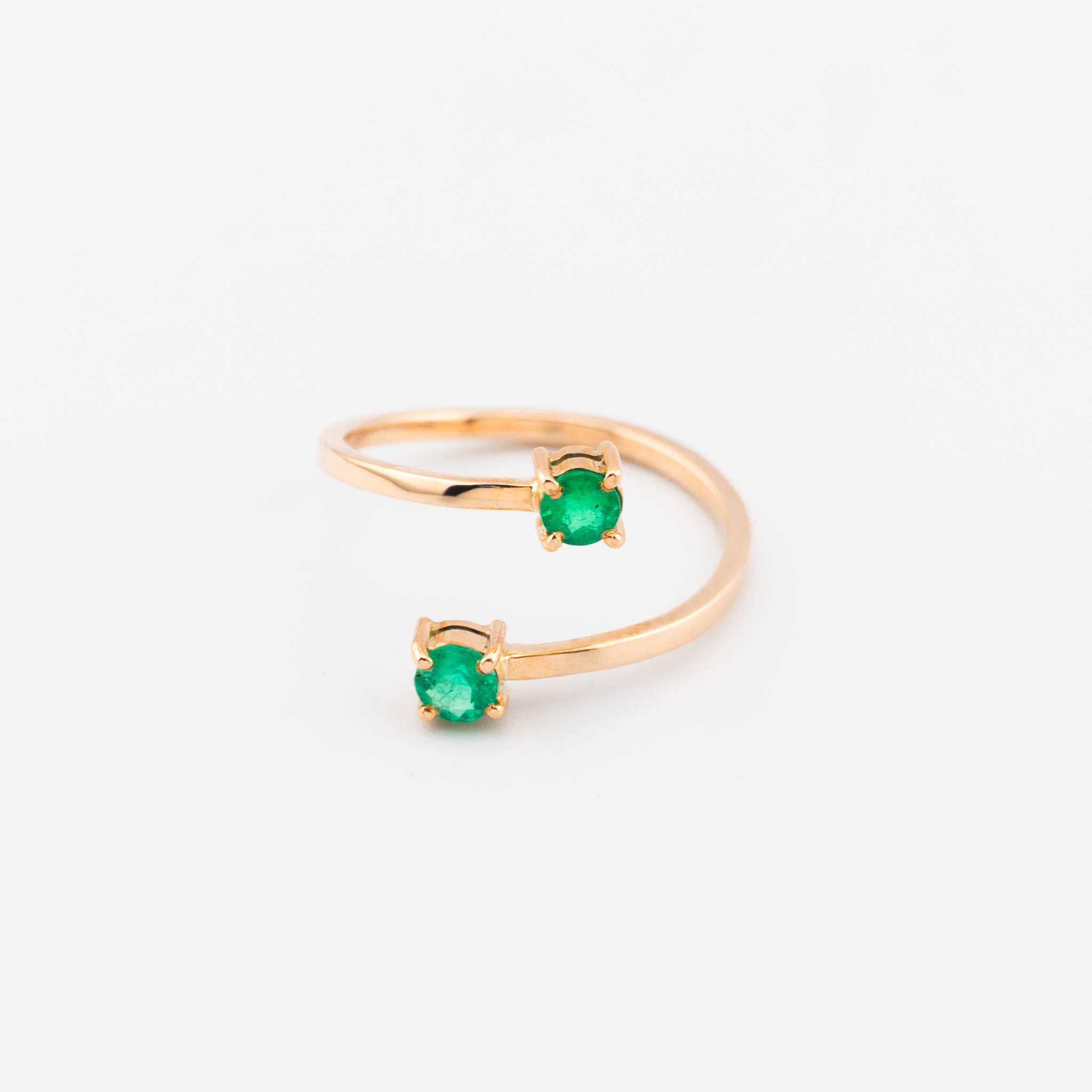 Anillo con Esmeraldas en Oro rosado - Imagen 4