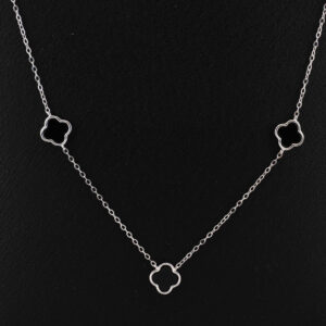 Gargantilla de Plata Rodinada VC Cristal Onix