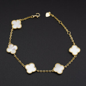 Pulsera de Plata con baño de Oro VC - Piedra de Nacar