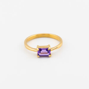 Anillo con Amatista Rectangular