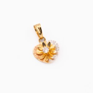 DIJE DE CORAZON CON FLOR