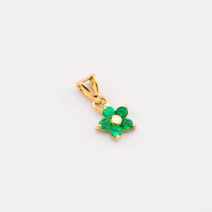 DIJE FLOR 5 PETALOS ESMERALDA