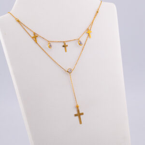 GARGANTILLA DOBLE CADENA CON CRUCES